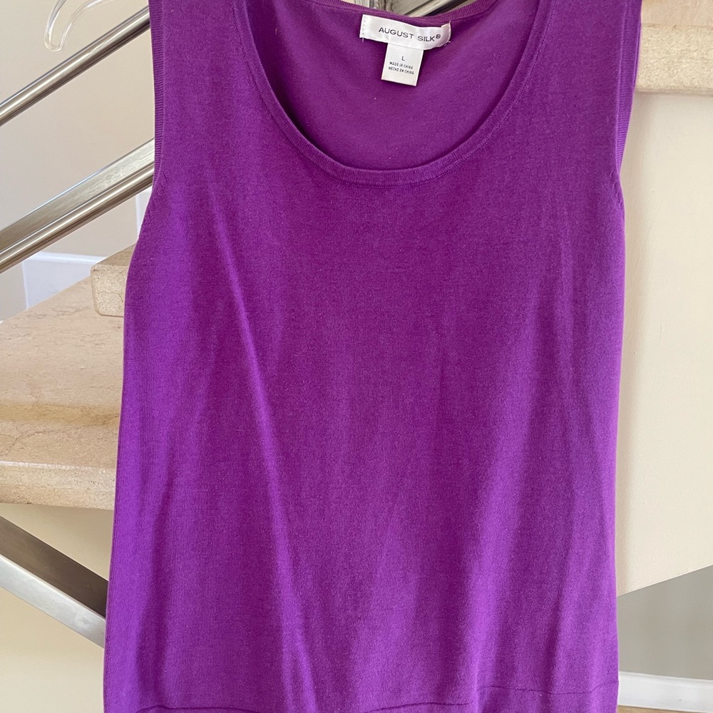 Vintage August Silk  Purple sleeveless Sweater